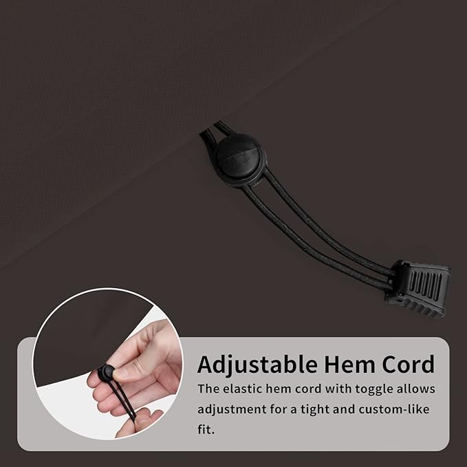 Easy-Going Patio Coffee Table Cover Small Outdoor Rectangular Table Cover, UV Resistant Waterproof Patio Furniture Cover (36"Lx22"Wx16"H, Camel/Dark Brown)