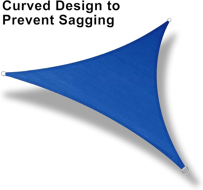 LOVE STORY 20' x 20' x 20' Triangle Blue Sun Shade Sail Canopy UV Block for Outdoor Patio Garden Backyard
