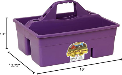 Little Giant® Plastic DuraTote | Horse Grooming DuraTote | Durable Tote Box Organizer with Easy Grip Handle | Extra Thick Sidewalls | Purple