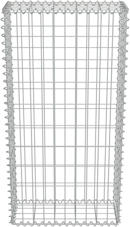 Galvanized Steel Gabion Wall with Covers, Gabion Mesh Wire Wall Panel Galvanized Steel Garden Stone Wire Basket Fencing Patio Decorative Fence, 19.7"x7.78"x39.4",-176