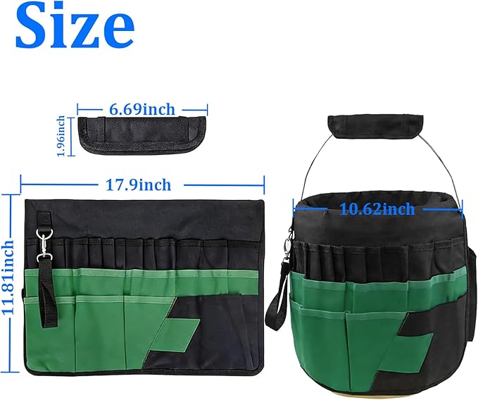Bucket Tool Bag Organizer with 42 Pockets Multi-functional Garden Tool Bag Organizer 5 Gallon Bucket Tools Kit for Women Men (Tools are not included)