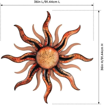 Regal Art & Gift Santa Fe Large Metal Sun Wall Decor - 36 Inch | Indoor Outdoor Rust-Resistant Sunburst Sculpture | Eye-Catching Metal Sun Wall Art Accent for Patio, Garden, Living Room