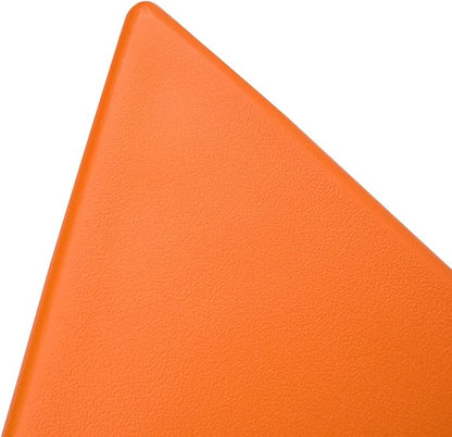 LeisureMod 15.75" Stackable Weather-Resistant Plastic Triangular Side Table - Accent End Table for Indoor & Outdoor Use (Orange, Set of 4)