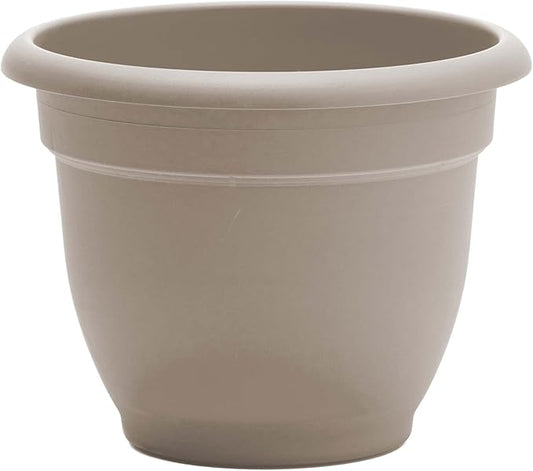 Bloem Ariana 10" Pebble Stone Round Self-Watering Resin Planter Pot - Rolled Rim Indoor and Outdoor Gardening Planter