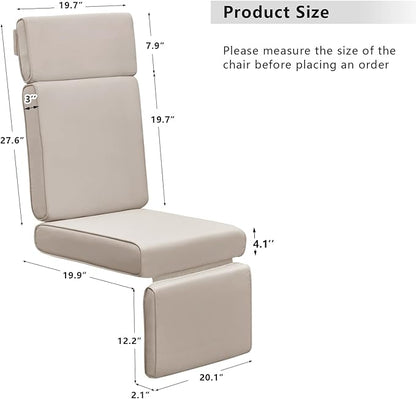 ATR ART TO REAL Outdoor Recliner Replacement Cushion, High Back Chair Cushions Patio Wicker Reclinning Chairs Seat Pad, Removable Cover, Waterproof, UV Resistant (Style A, Khaki)