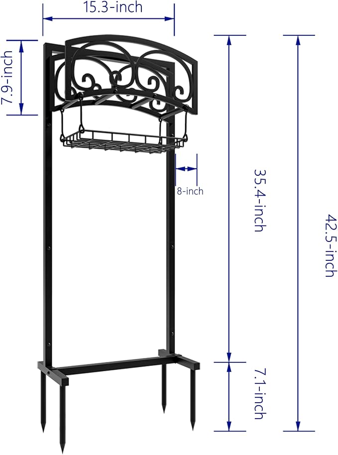 Freestanding Garden Hose Holder - Heavy Duty Metal Stand for 150ft Hose - Outdoor Organizer and Storage Rack