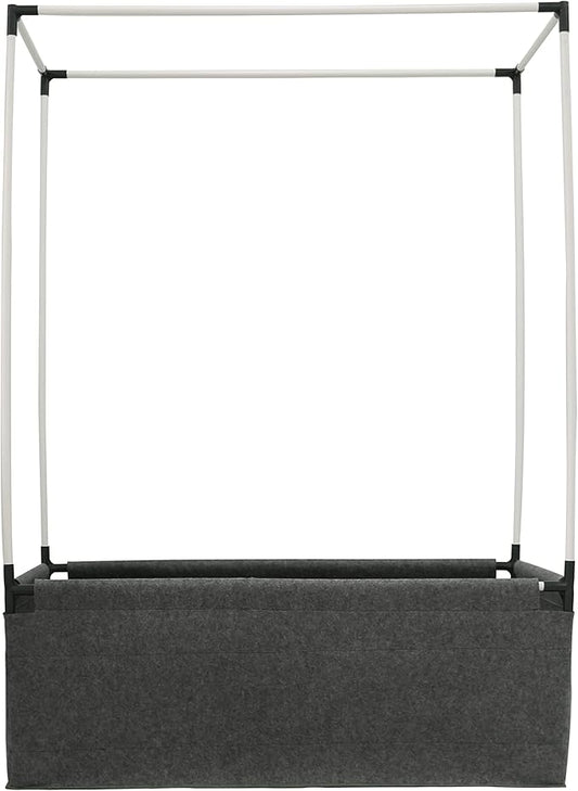 Gardzen Raised Grow Bed with PVC Frame - 47.2"x23.5"x16.9" Breathable Planter Raised Bed, No-Till Design, Includes Pipes & Connectors, Air-Pruning for Healthier Plants