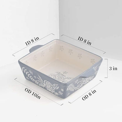 Wisenvoy Baking Dish 8x8 Baking Pan Brownie Pan Casserole Dish Hand-Painted Casserole Dishes For Oven Lasagna Pan