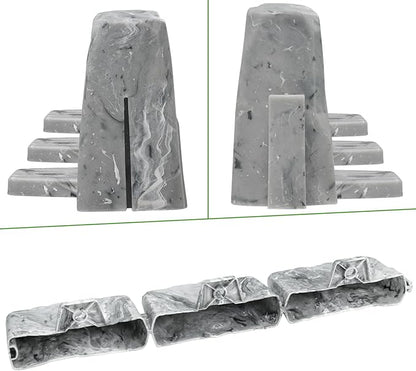 Landscape Edging Faux Stone Edging Garden Edging Border,68FT x 2.75 in Tall Decorative Stone-Look Garden Border for Flower Bed Edging,Yard Edging,Lawn Trees and Gardens,with Anchoring Spikes,Gray