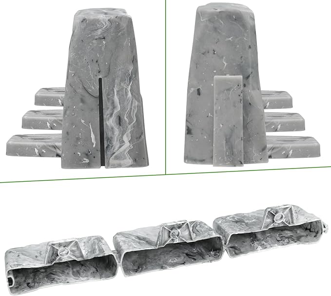 Landscape Edging Garden Edging Border Faux Stone Edging,91FT x 2.75 in Tall Decorative Stone-Look Garden Border for Flower Bed Edging,Yard Edging,Lawn Trees and Gardens,with Anchoring Spikes,Gray