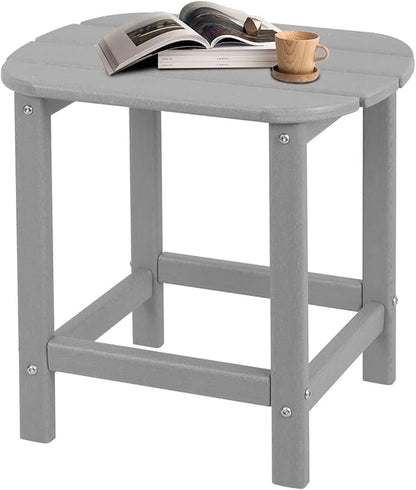 Adirondack Square Outdoor Side Table,2-Tier Storage Patio Side Table with Weatherproof HDPE Material Low