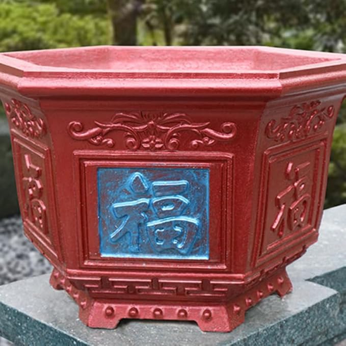 PRETYZOOM Plastic Planter Mold, Hexagonal Flower Pot Mold for DIY Concrete Cement Epoxy Resin Planter Making (28x28x20cm)