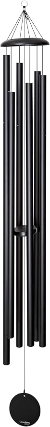 Corinthian Bells by Wind River - 74 inch Black Wind Chime for Patio, Backyard, Garden, and Outdoor Decor (Aluminum Chime) Made in The USA
