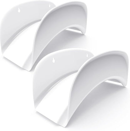 Gardzen 2-Pack Heavy Duty Hose Hanger Wall Mount, Metal Hose Holder, Hook, Rack, Support for Outside, White