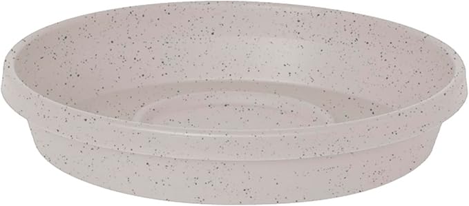 Bloem Terra Resin Saucer Tray: 11.25" Bottom Width - Vanilla Bean - Matte, Durable, Ribbed Bottom, Indoor and Outdoor, Fits 14" Terra Pots