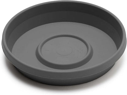 Bloem Terra Resin Saucer Tray: 4.75" Bottom Width - Charcoal Gray - Matte, Durable, Ribbed Bottom, Indoor and Outdoor, Fits 6" Terra Pots