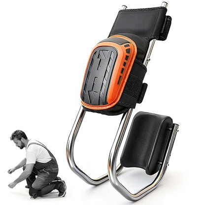 Knee Pads for Work With Seat- Upgraded Knee Pads with Detachable Seat - Adjustable Ergonomic Kneeler & Seat for Gardening, Construction, Flooring, Cleaning - Knee and Ankle Support for Men and Women