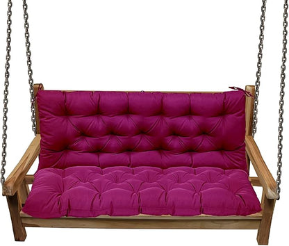 Replacement Cushions for Swing, Swing Cushions 3 Seater Replacement, Waterproof Thicken Washable Pad Cushion for Outdoor Indoor Furniture Swing Patio (Burgundy, 40x47 inch)
