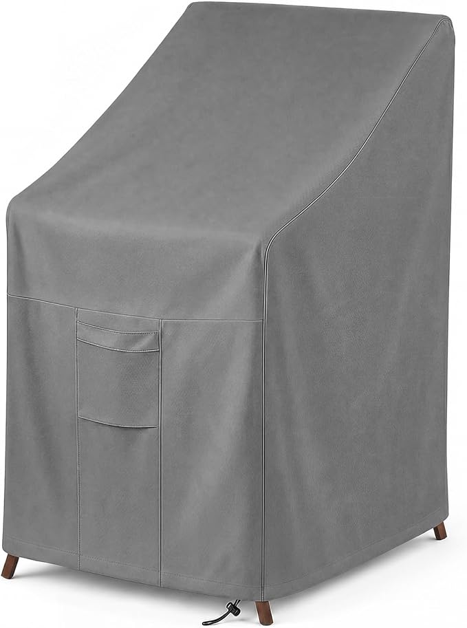 Vailge Stackable Patio Chair Cover,100% Waterproof Outdoor Chair Cover, Heavy Duty Lawn Patio Furniture Covers,Fits for 4-6 Stackable Dining Chairs,36"Lx28"Wx47"H,Grey