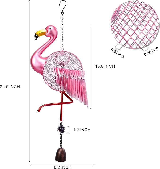 Yinns Bird Feeders - Squirrel Proof Wild Bird Feeder for Outside, Flamingos Shaped Birdfeeders, Metal Hanging Bird Feeder for Garden Patio Yard Decor