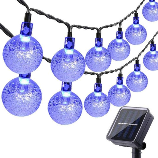 Toodour Solar String Lights Outdoor, 36ft 60 LED Globe String Light with 8 Mode, Waterproof Crystall Ball Lights Solar Patio Lights for Garden, Lawn, Patio, Gazebo, Yard, Outdoor Decor - Blue
