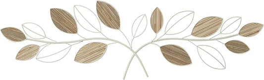 Deco 79 Metal Leaf Home Wall Decor Wall Sculpture, Wall Art 43" x 1" x 13", Brown