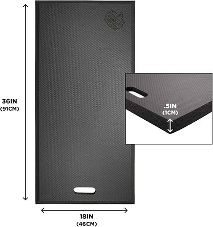 Ergodyne ProFlex 391 Kneeling Pad, Lightweight Kneeling Mat, Thin Foam Knee Cushion, XL, 18" x 36" x 0.5", Black