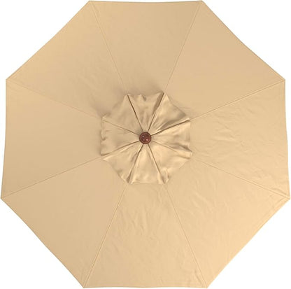 California Umbrella 9' Premium Commercial Hardwood Patio Umbrella, Manual Lift With Sunbrella Antique Beige Fabric