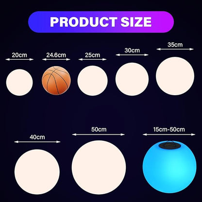Orb Lamp | Rechargeable Colourful 16 RGB Colours LED Ball Light with Remote | Mood Lamp Globe Light Ball for Table or Bedroom | Modern Round Sphere Design | Indoor Color Changing Dome Accent
