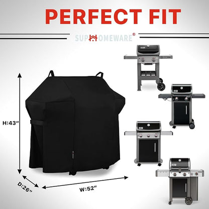 Suphomeware 7106 Grill Cover Fits Weber 52 Inch Grill, Hevay Duty BBQ Cover for Weber Spirit and Spirit II 200 and 300 Series Gas Grill, Waterproof and Fade Resistant
