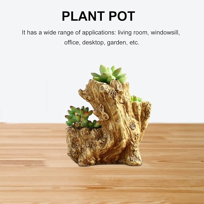 Yardwe Desktop Plant Container Resin Imitation Tree Root Flower Pot for Home Office Dec