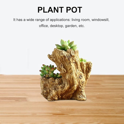 Yardwe Desktop Plant Container Resin Imitation Tree Root Flower Pot for Home Office Dec