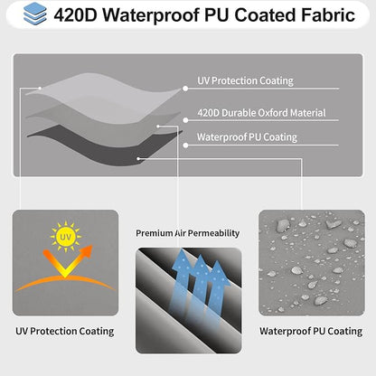 OutdoorLines Waterproof Curved Outdoor Sectional Cover - UV Resistant Windproof Patio Sectional Sofa Covers for Deck, Lawn and Backyard, Heavy Duty Furniture Covers (120Lx36Dx38Hx82FL, Grey)