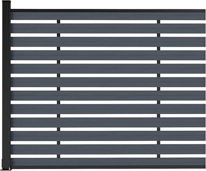 Outdoor Privacy Fence WPC, AC Unit Air Conditioner Screen 5 FT(H) x 6 FT(W) Trash Can with Aluminum Alloy Post, Decorative Fencing, Gray with 1 Post