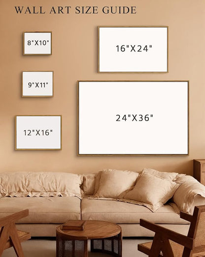 InSimSea Framed Canvas Prints Art Vintage Decor, Bushes Poplars Nature Landscape Paintings, Large Prints, Farmhouse Decor, Classical Wall Decorations for Bedroom Living Room Bathroom, 24"x36"