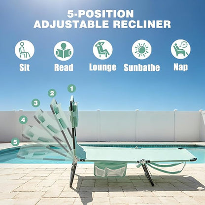 SUNNYFEEL Tanning Chair with Canopy, Face Down Lounger with Backpack Straps | 2-Pack Tanning Chair with Canopy, Face Down Lounger with Backpack Straps