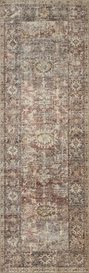Loloi Amber Lewis Georgie Collection GER-06 Bordeaux/Antique 2'-6" x 12'-0", .19" Pile Height, Runner Rug