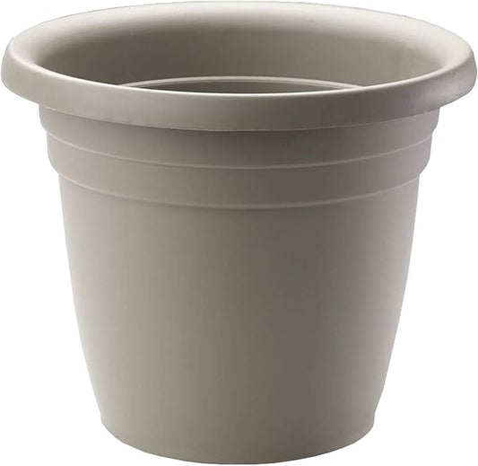 Crescent Too Indoor-Outdoor Emma Round Plastic Flowerpot 14 Inches Colored Planter (Capuccino)