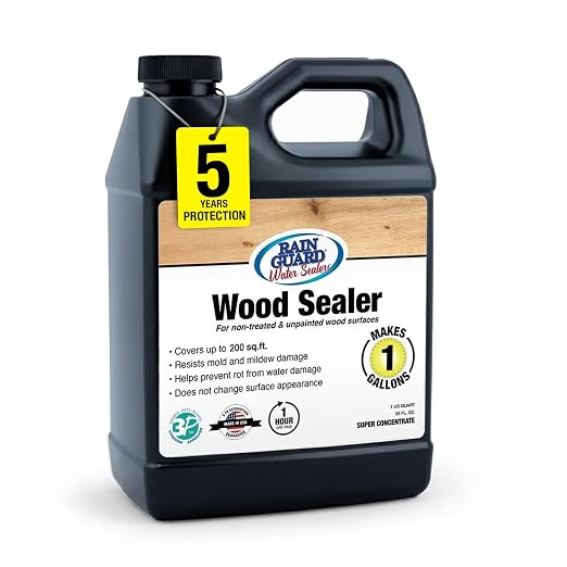 Rain Guard Wood Sealer Concentrate SP-8001 | Makes 1 Gallon | Protects Wood from Water Damage, Rotting, and Stains | Water Based Silane/Siloxane | Eco-Friendly | VOC-Free | Natural Finish