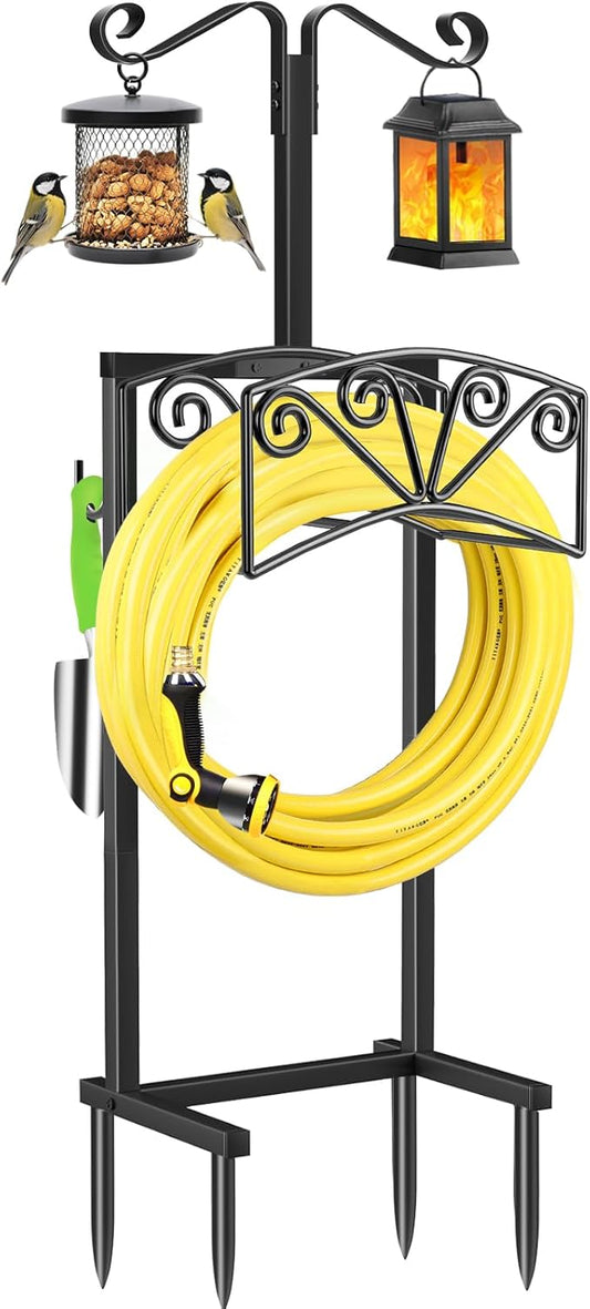 TomCare Garden Hose Holder Upgraded Heavy Duty Metal Water Hose Holder Holds 160 FT Hoses Sturdy Hose Reel Freestanding Outdoor Hoses Storage Hanger for Outside Yard Lawn