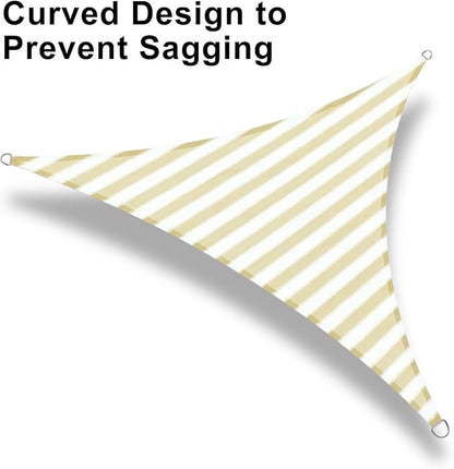 LOVE STORY 16' x 16' x 22' Right Triangle Sun Shade Sail Sunshade Sail UV Block for Patio Garden, Yellow-White