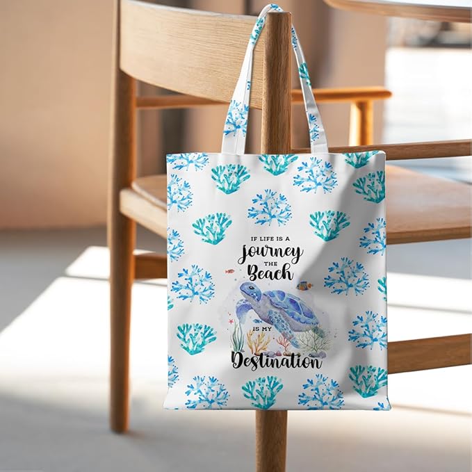 Animal Plant Tote Bag SeaTurtle Butterfly Cat Elephant Gifts Lemon Vegetable Themed Gifts Beach Bag for Camping