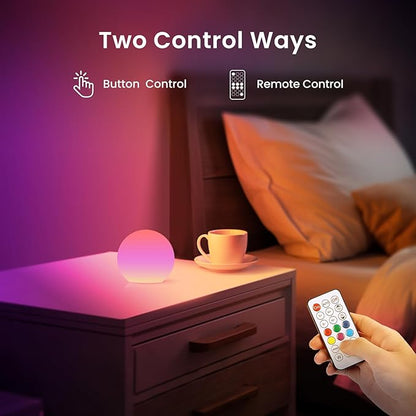 LOFTEK 3-inch Smart Sphere Night Light, Multi-Color Rechargeable Ball Lights, RGB Mood Lighting, Waterproof Ambient Light for Home Bedroom Patio Pool Decorative Lighting, Birthday, Xmas Gift, 1 Pack