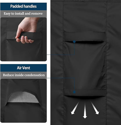 Easy-Going Square Patio Furniture Cover Waterproof Outdoor Dining Table and Chair Cover Anti-UV Outside Sectional Sofa Set Covers (64"L x 64"W x 28"H, Black)