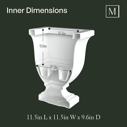 Mayne Inc. Augusta 20in Tall Planter - Black - 15in L x 15in W x 20in H - with Built-in Water Reservoir (5893-B)