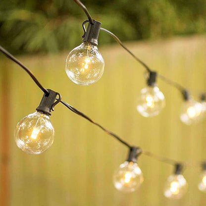 Outdoor String Lights 100ft Patio Lights with 110 G40 Bulbs (10 Spare) Globe String Lights for Party Tents Patio Gazebo Porch Deck Bistro Backyard Balcony Pergola Decor, Black Wire…