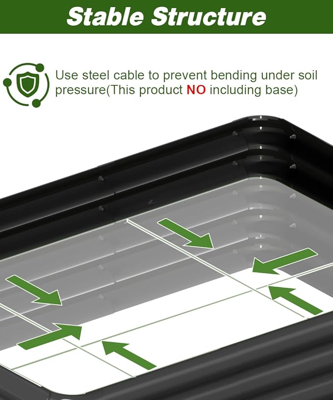 4.3x3x1ft Raised Garden Bed Kit for Outdoors, Rustproof PP Raised Planter Box, Large Garden Box Flower Bed with Press-Fit Assembly, Gardening Containers for Vegetables Flowers Herbs, Balck