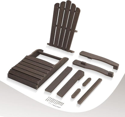 Folding Adirondack Chair, HDPE Adirondack Chairs, All-Weather Resistant Lawn Chairs,Patio Firepit Chairs for Garden- 15min Assembly 350 Lbs