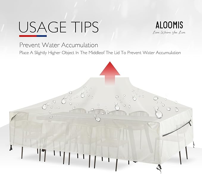 Rectangular Patio Furniture Cover with Zipper, Heavy-Duty Tough Canvas Waterproof Outdoor Dining Table and Chairs General Purpose Patio Table Cover (Beige, 72''x72''x28'')