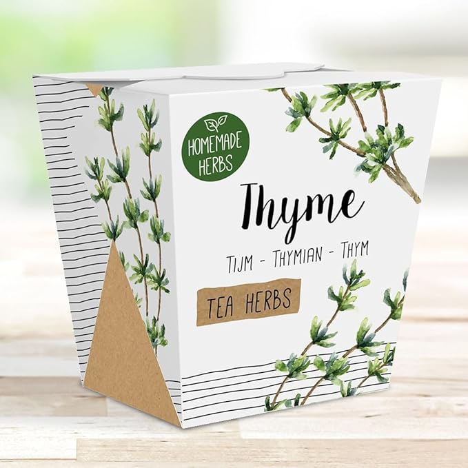 Homemade Herb Kit – All-in-One Tea Thyme – Indoor Garden Planter - Grow Your own Tea Herbs – Live Seeds Ready to Plant – Pleasantly Scented